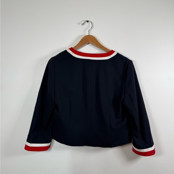 Hobbs London Annabel Cropped Jacket in Navy Red - Picture 6 of 6